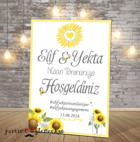 Ayçiçeği Konsept Karşılama Panosu