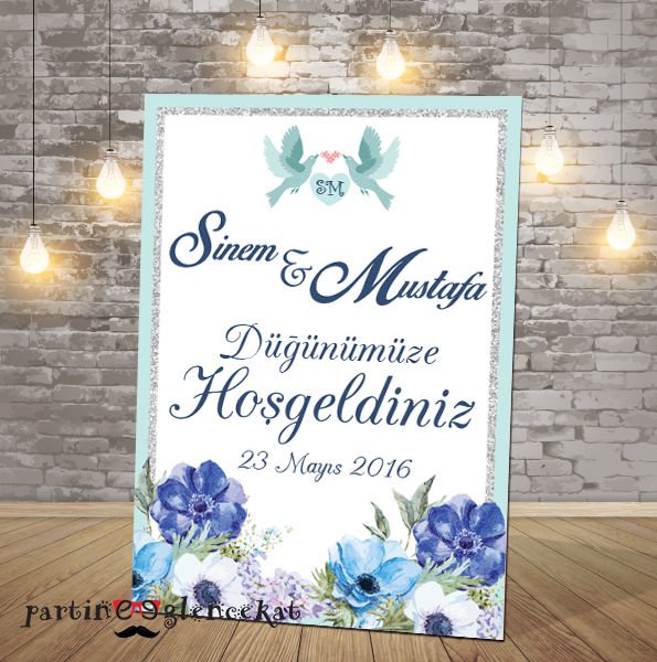 Mavi Kuşlar Konsept Karşılama Panosu
