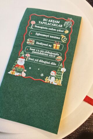 Yılbaşında Yapılacaklar Yeşil Yılbaşı Peçetesi 12li Paket