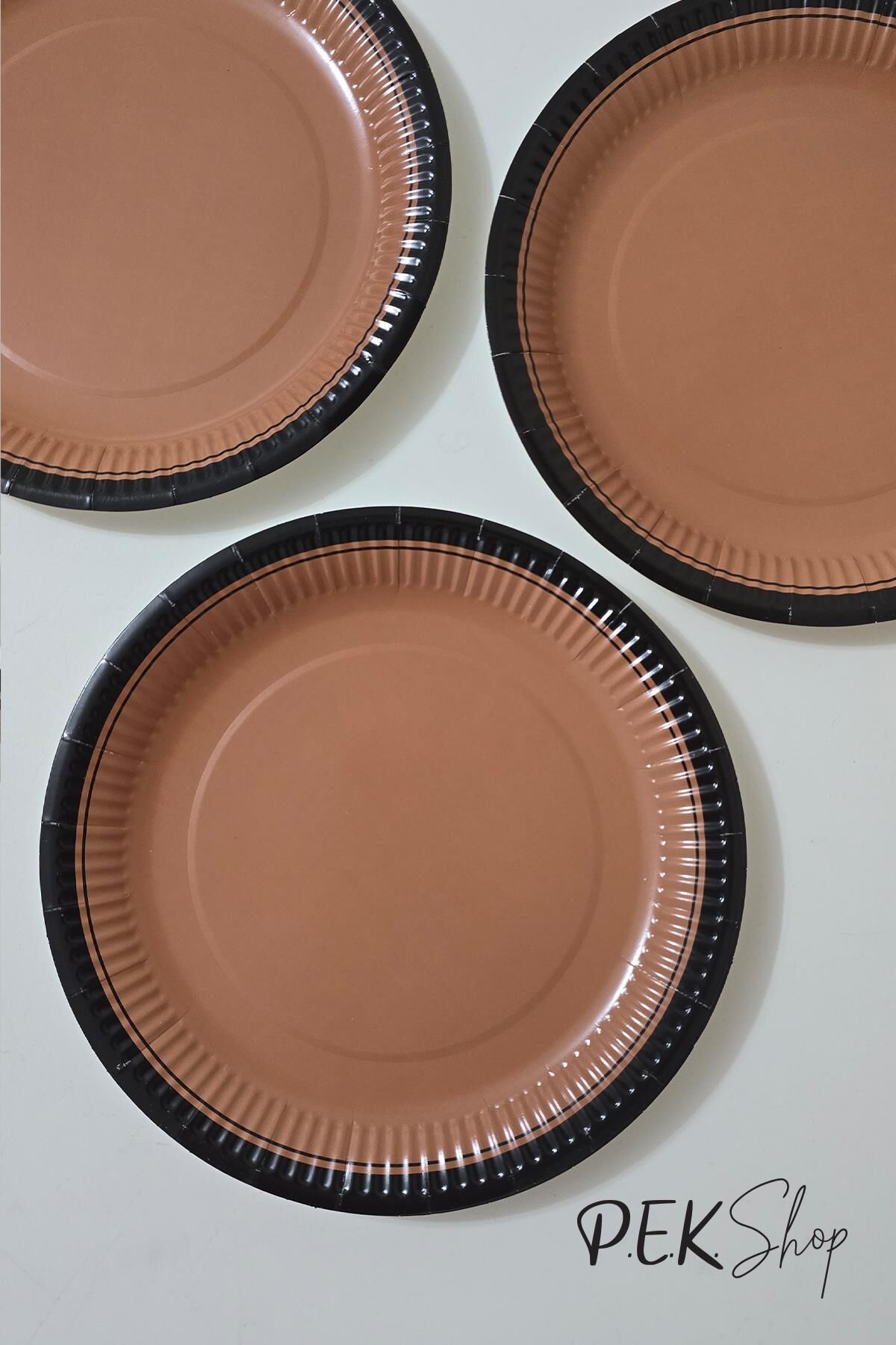 Retro Kraft Tarçın Karton Tabak 8 li Paket