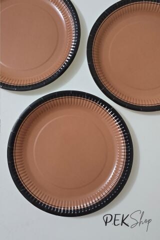 Retro Kraft Tarçın Karton Tabak 8 li Paket