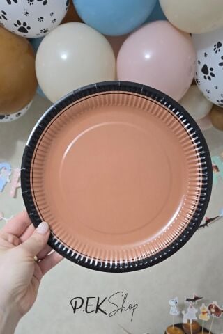 Retro Kraft Tarçın Karton Tabak 8 li Paket
