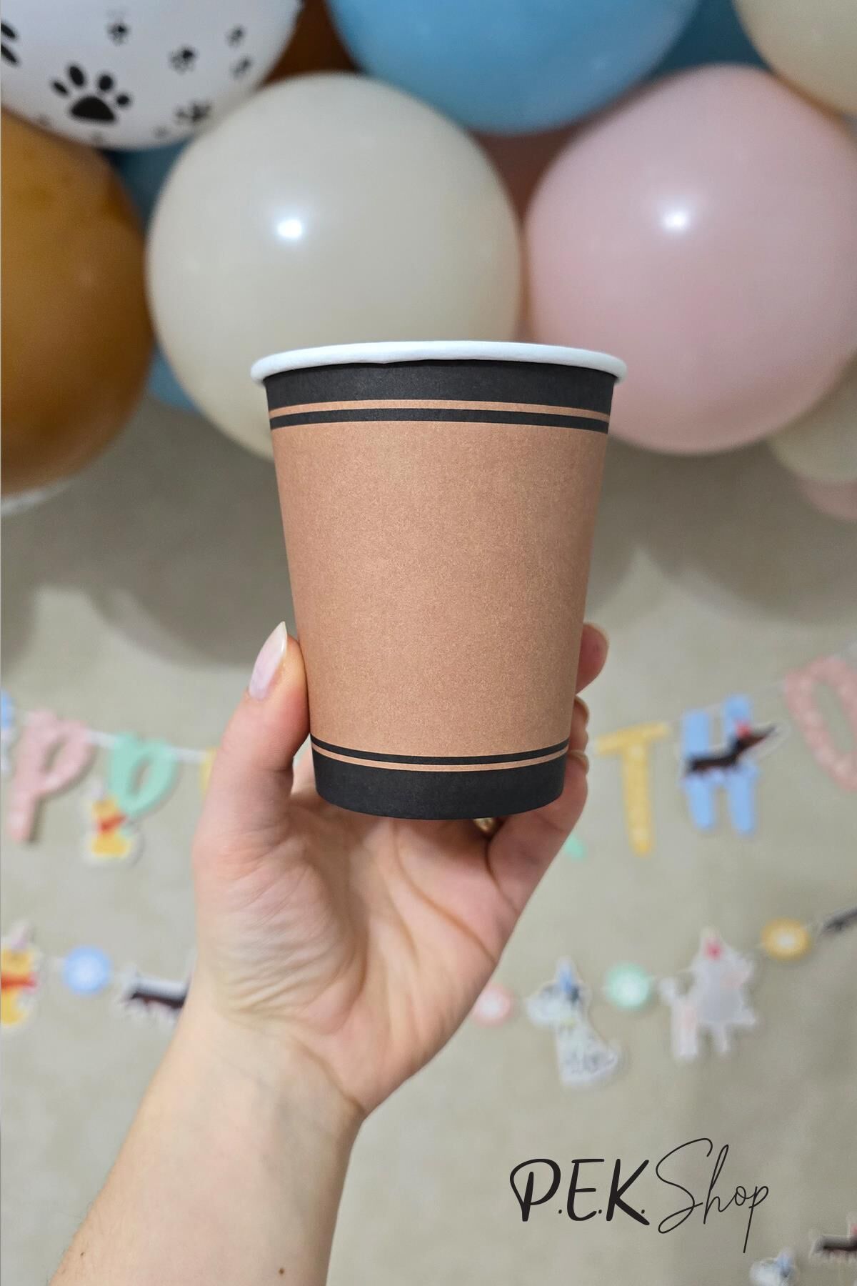 Retro Konsept Kraft Tarçın Renk Karton Bardak 8li