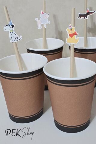 Retro Konsept Kraft Tarçın Renk Karton Bardak 8li