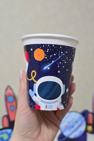 Uzay Tema Karton Bardak 8li