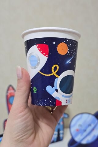 Uzay Tema Karton Bardak 8li