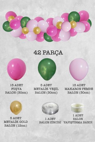 Aloha Konsept Balon Zinciri Aloha Tema Parti Balon Seti 42 Parça