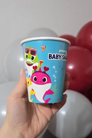 Baby Shark Tema Karton Bardak 8li