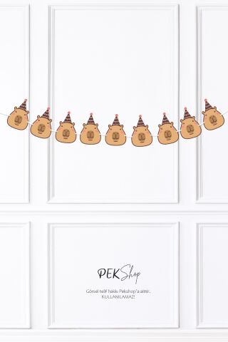 Kapibara 2li Banner Seti Kafalar ve Happy Birthday Banner Capybara Tema Parti Süsleri İpe Dizili Duvar Süsü