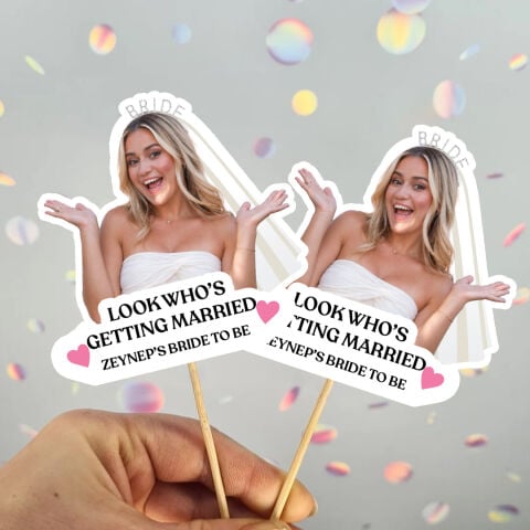 Fotoğraflı Yazılı Bride Kürdan Süsü (10lu paket)
