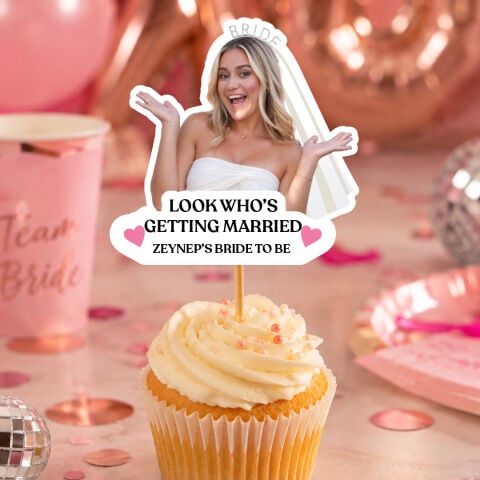Fotoğraflı Yazılı Bride Kürdan Süsü (10lu paket)