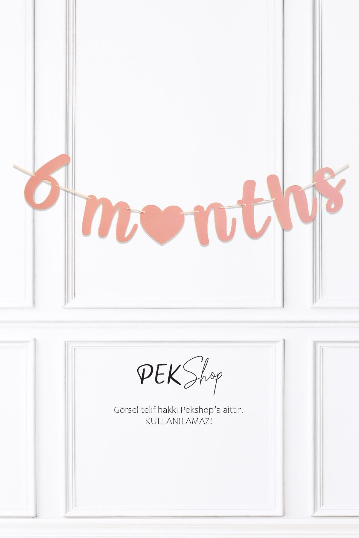 Pembe 6 Months Banner Duvar Süsü 6 Aylık Yarım Yaş Parti Süsleri