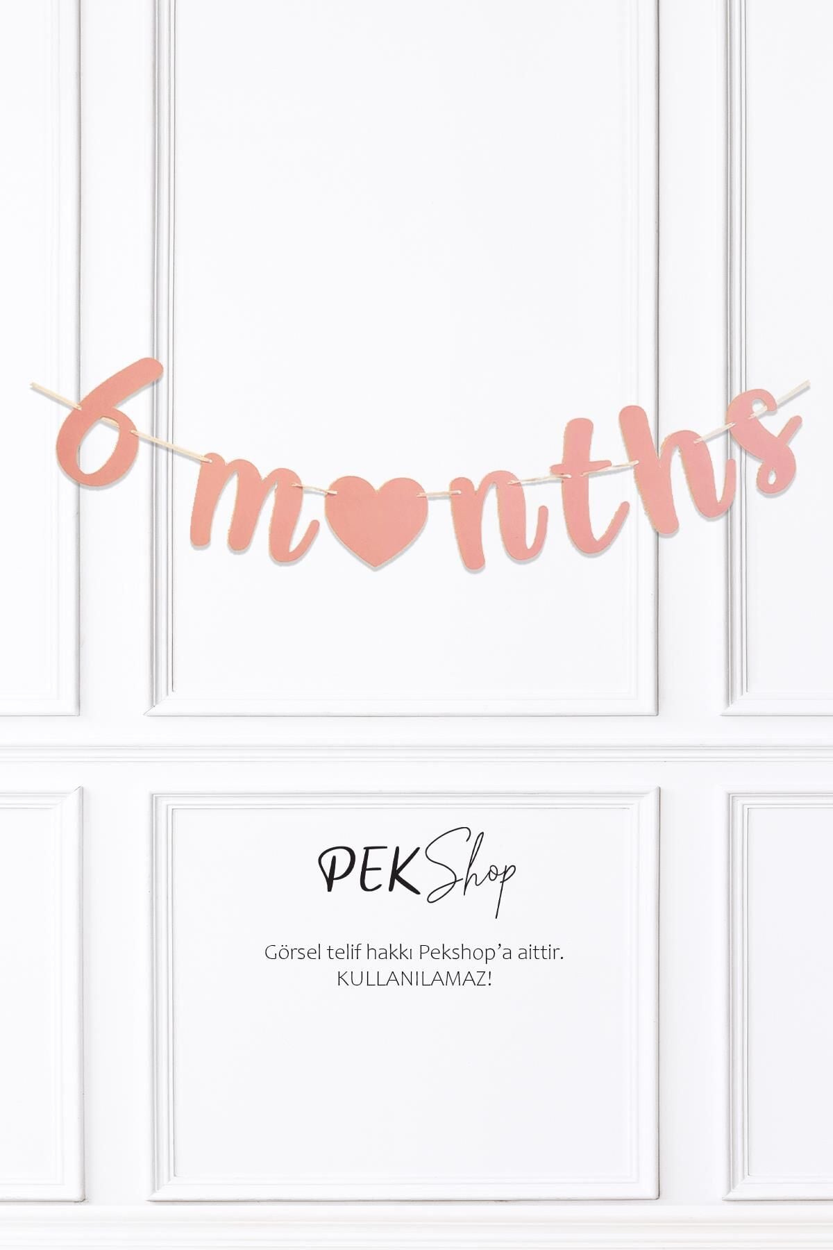 Pembe 6 Months Banner Duvar Süsü 6 Aylık Yarım Yaş Parti Süsleri