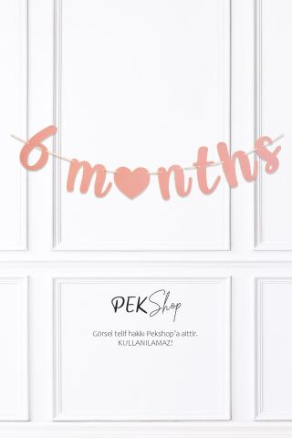 Pembe 6 Months Banner Duvar Süsü 6 Aylık Yarım Yaş Parti Süsleri