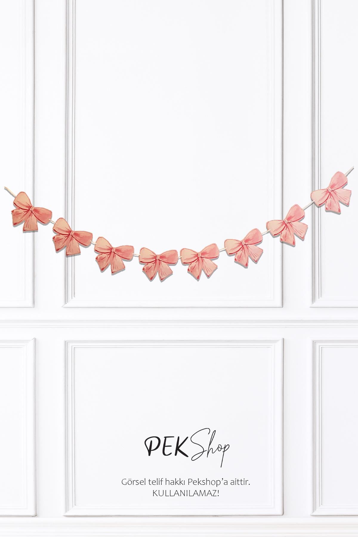 Pembe Fiyonklar Banner Duvar Süsü