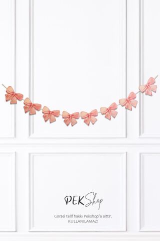 Pembe Fiyonklar Banner Duvar Süsü