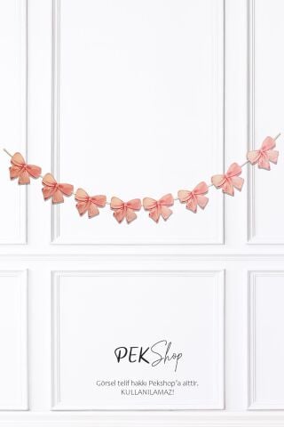 Pembe Fiyonklar Banner Duvar Süsü