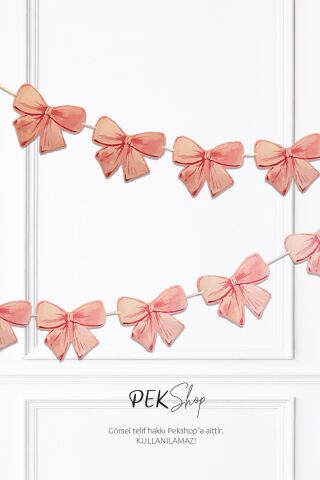 Pembe Fiyonklar Banner Duvar Süsü