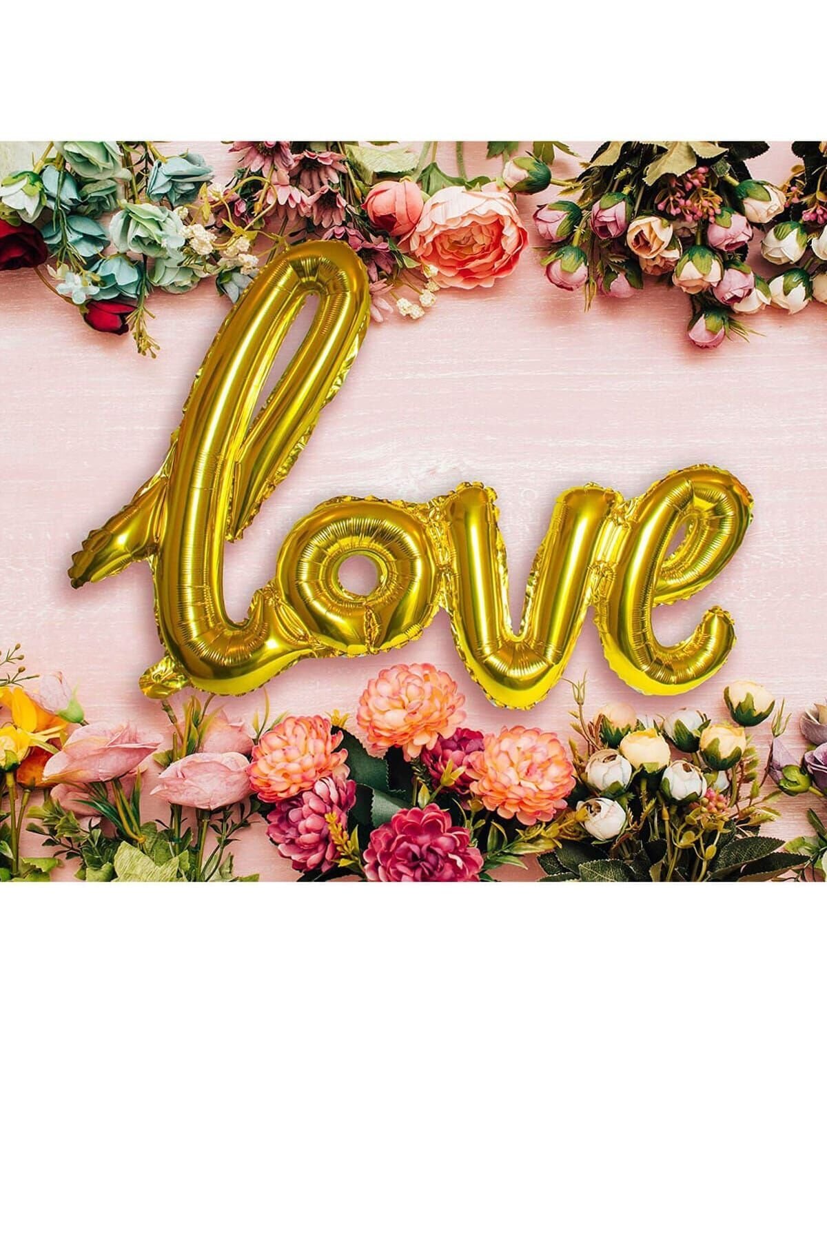 Love İmza Folyo Balon Gold Büyük Boy 65x108cm