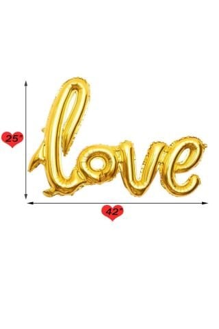 Love İmza Folyo Balon Gold Büyük Boy 65x108cm