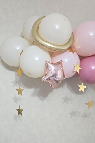Pembe Uzay Konsept Balon Zinciri Seti