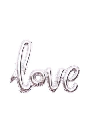 Love İmza Folyo Balon Gümüş Büyük Boy 65x108
