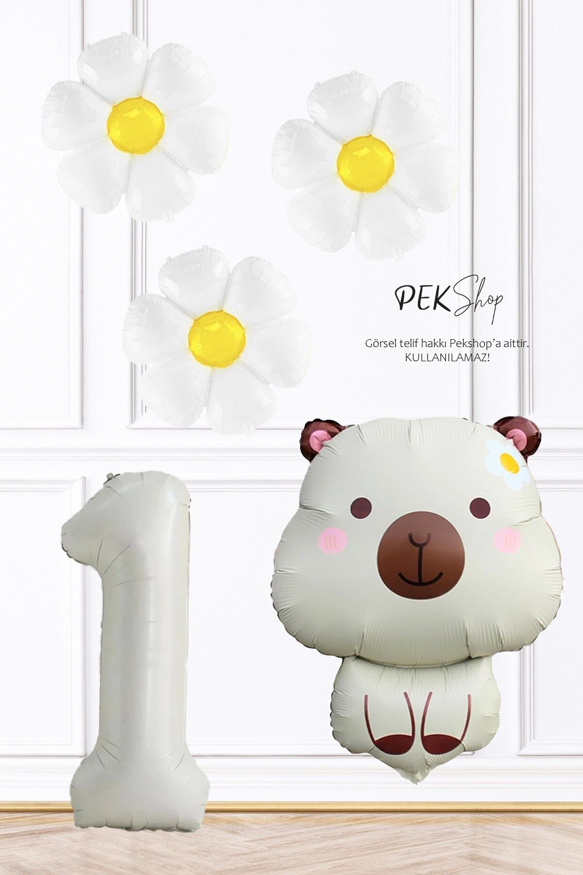 Kapibara Tema Doğum Günü Papatya Balonlu Balon Seti Capybara Konsept