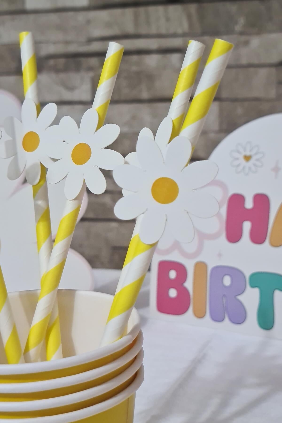 Papatya Konsept Pipet Süsleri 10lu Lüks Pipet Paketi