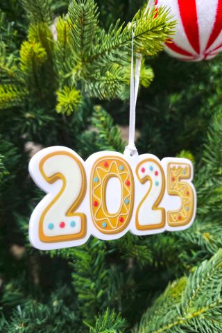 Yılbaşı Ağacı Süsü Kurabiye 2025 Yazılı