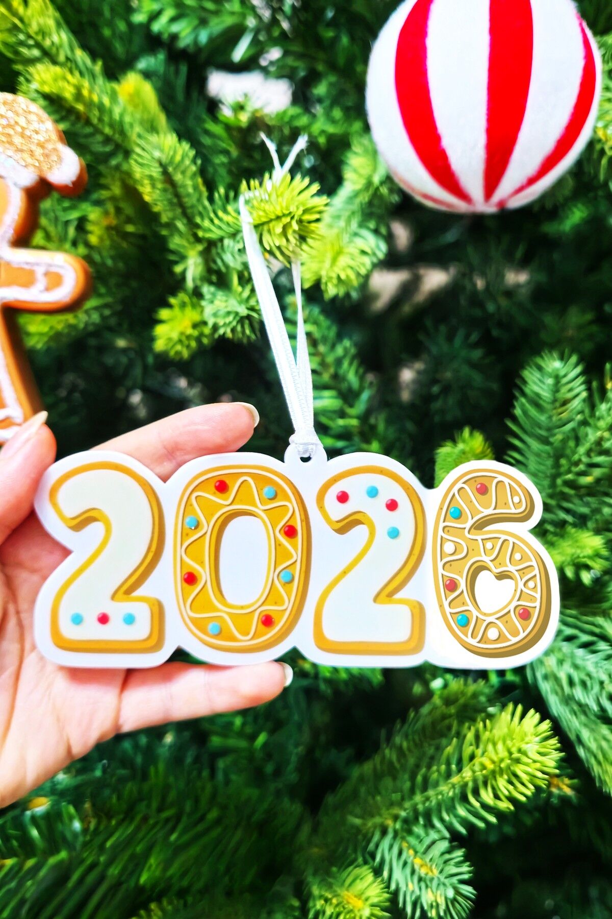 2026 Yazılı Kurabiye Konsept Yılbaşı Ağacı Süsü