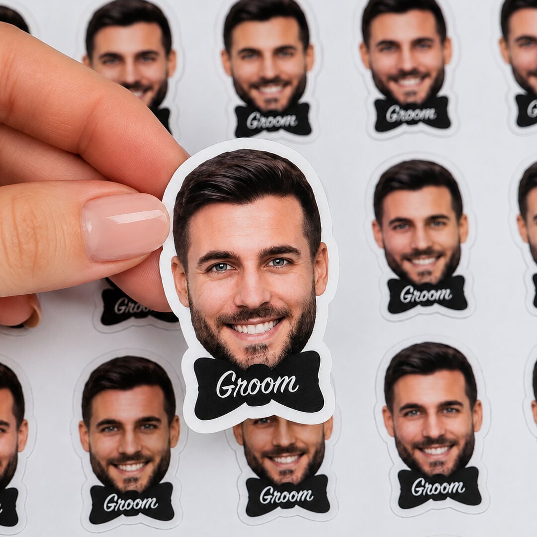 Fotoğraflı Groom Etiket / Sticker (20adettir)
