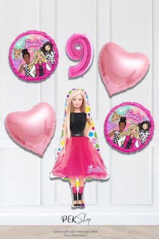 Kız Oyuncak Bebek Tema Pembe Yaş Balonlu Doğum Günü Balon Seti 9