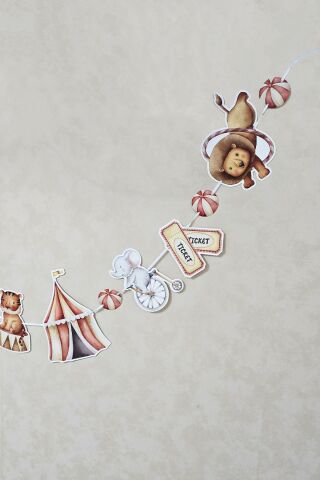 Sirk Konsept Bannerlı Doğum Günü Balon Zinciri Seti