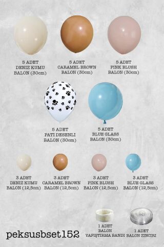 Kedi Köpek Doğum Günü Balon Zinciri Seti