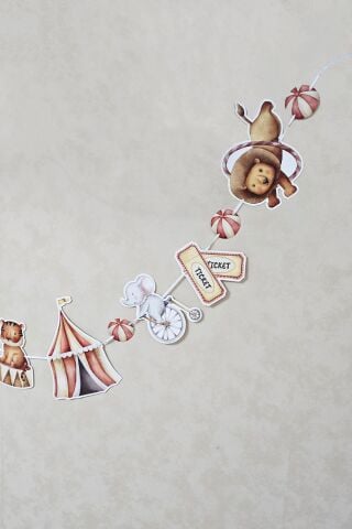 Sirk Konsept Bannerlı Panolu Doğum Günü Balon Zinciri Seti