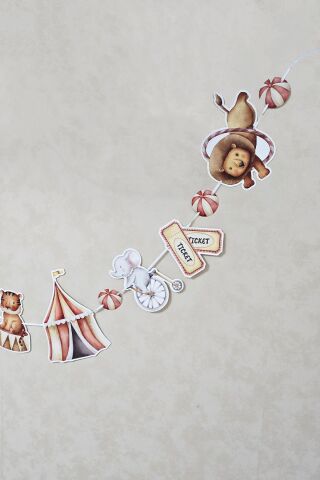 Sirk Konsept Bannerlı Panolu Doğum Günü Balon Zinciri Seti