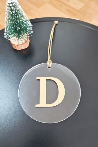 Baş Harfli Yılbaşı Ağaç Süsü - Gold Baş Harf  Yeni Yıl Süsü A