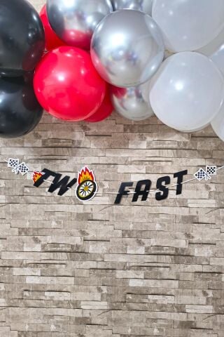 Yarış Araba Tema Doğum Günü Two Fast Banner 2 Yaş Doğum Günü Banner