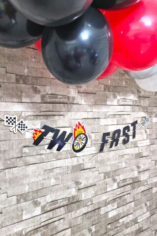 Yarış Araba Tema Doğum Günü Two Fast Banner 2 Yaş Doğum Günü Banner