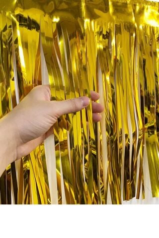 Şerit Püskül Süs Metalik Gold 30 cm x 300 cm