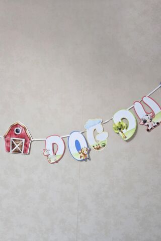 Çiftlik Konsept Bannerlı Çiftlik Hayvanları Panolu Doğum Günü Balon Zinciri Seti