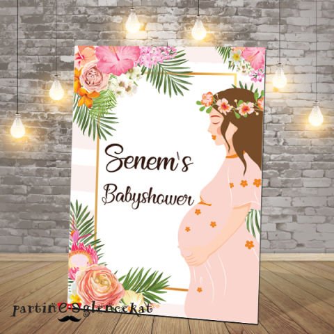 Aloha Baby Shower Baby Bump Karşılama Panosu