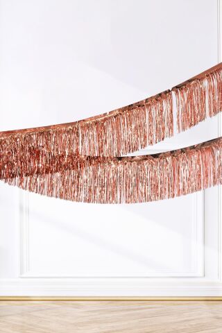 Şerit Püskül Süs Metalik Rose 30 cm x 300 cm