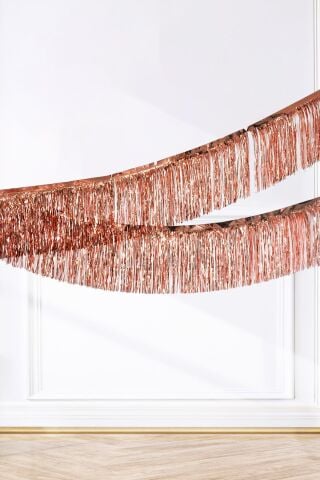 Şerit Püskül Süs Metalik Rose 30 cm x 300 cm