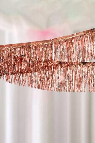 Şerit Püskül Süs Metalik Rose 30 cm x 300 cm