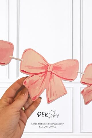 Pembe 6 Aylık Partisi Balon Seti Krem Retro Ayı Fiyonk Bannerlı Yarım Yaş Balon Seti