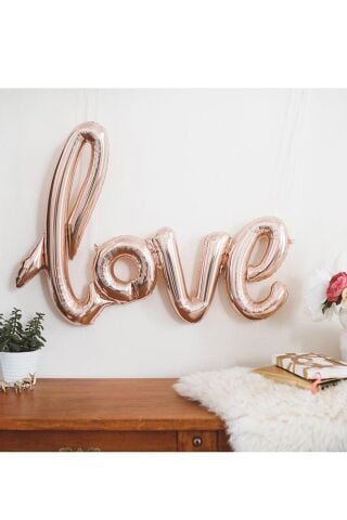 Love İmza Folyo Balon Rose Büyük Boy 65x108cm