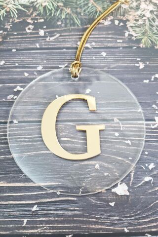Baş Harfli Yılbaşı Ağaç Süsü - Gold Baş Harf  Yeni Yıl Süsü G