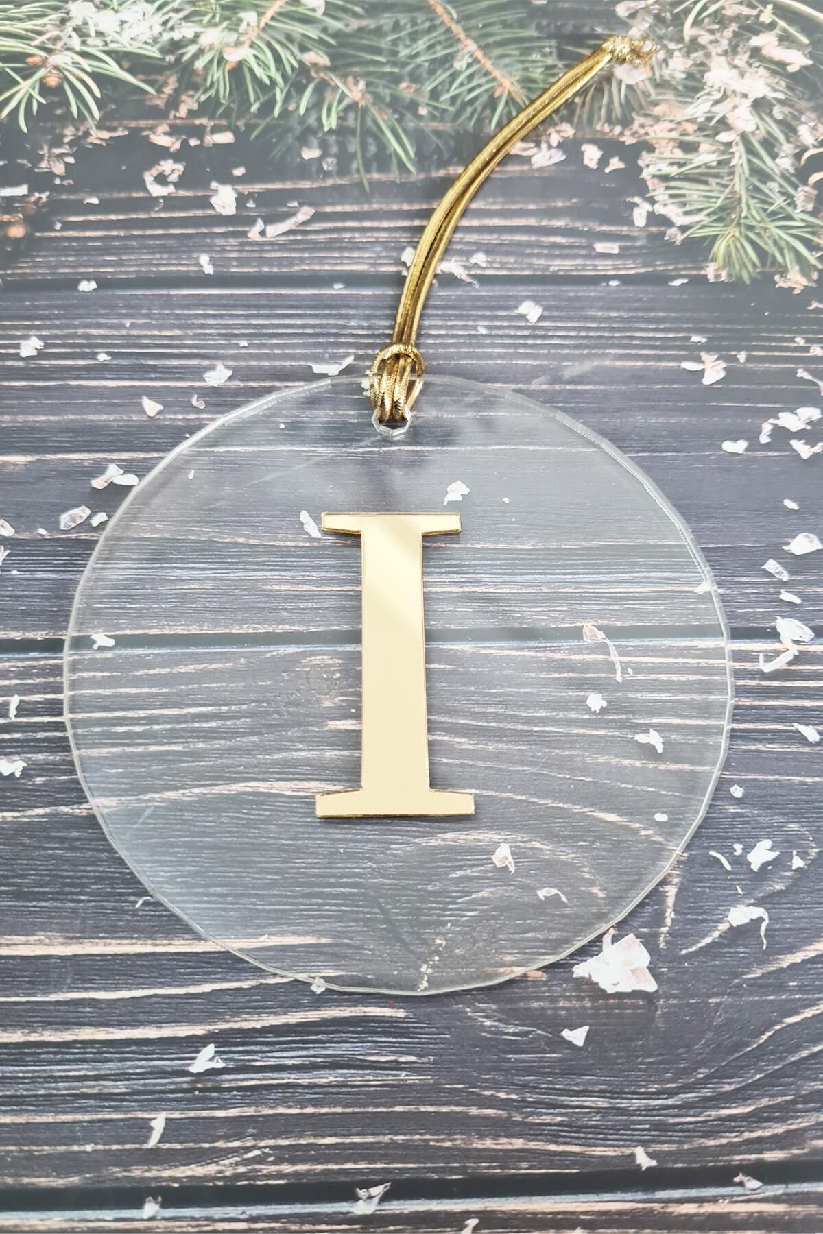 Baş Harfli Yılbaşı Ağaç Süsü - Gold Baş Harf  Yeni Yıl Süsü I