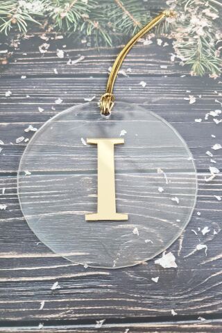 Baş Harfli Yılbaşı Ağaç Süsü - Gold Baş Harf  Yeni Yıl Süsü I